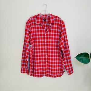 J. Crew holiday plaid cotton button down shirt